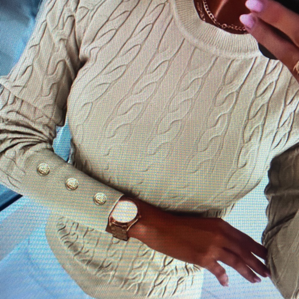 Cable Knit Cream Sweater